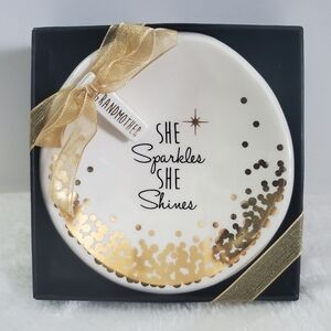 Grasslands Road She Sparkles She Shines Grandmother Ceramic Trinket Dish NIB